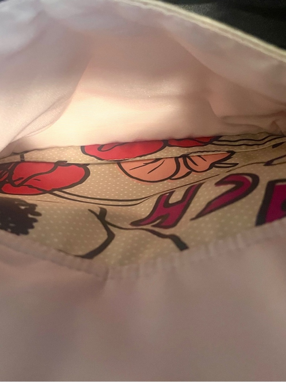 Vintage Coach Poppy Kyra Floral Graffiti Cream Sateen Crossbody Bag Y2K - Picture 12 of 16